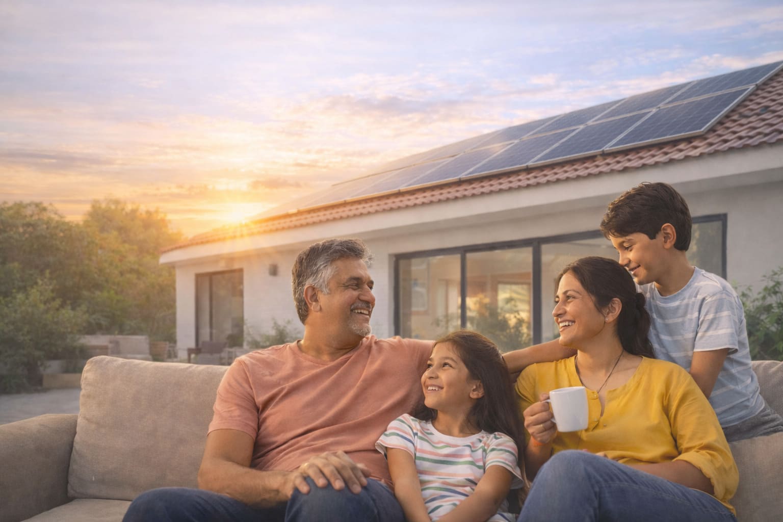 Solar-powered family home